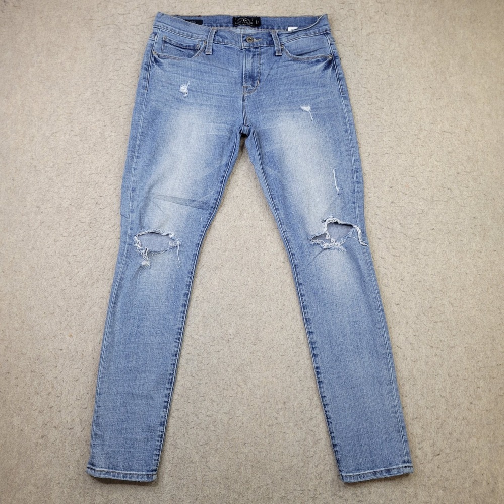 Lucky Brand Brooke Skinny Jeans Womens 8/29 Blue Light‎ Wash Distressed